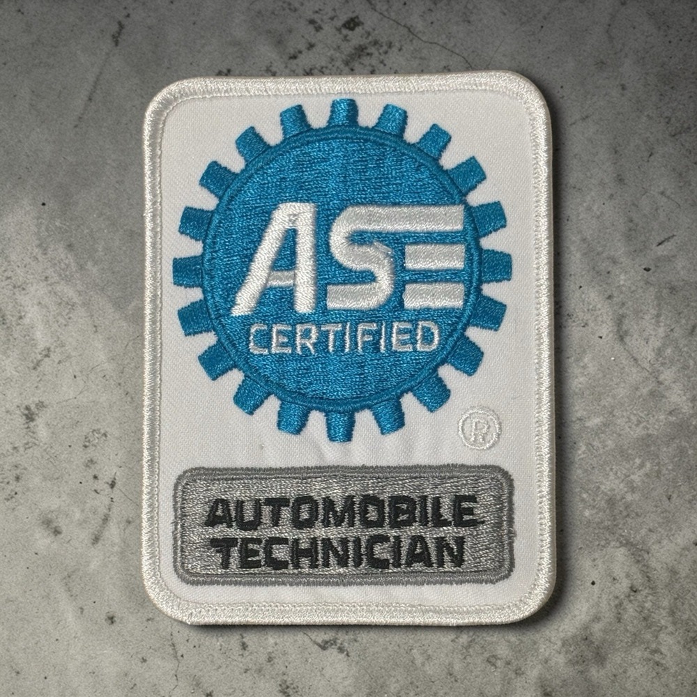 ASE Certified Automobile Technician Patch Silver